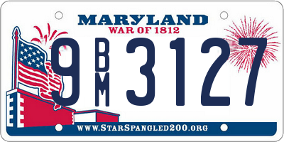 MD license plate 9BM3127