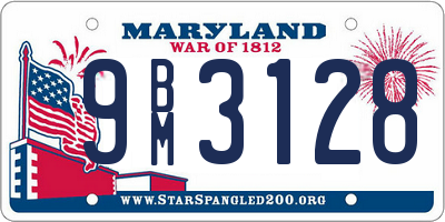 MD license plate 9BM3128