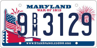 MD license plate 9BM3129