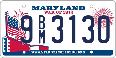 MD license plate 9BM3130