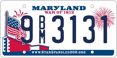 MD license plate 9BM3131