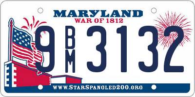 MD license plate 9BM3132