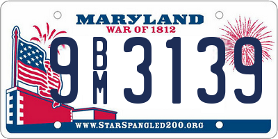 MD license plate 9BM3139