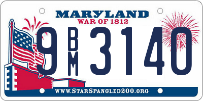 MD license plate 9BM3140