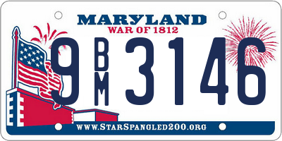 MD license plate 9BM3146