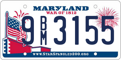 MD license plate 9BM3155