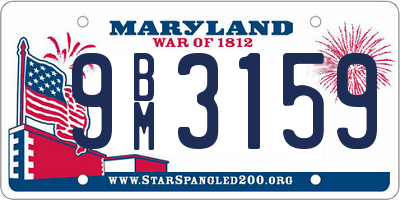 MD license plate 9BM3159