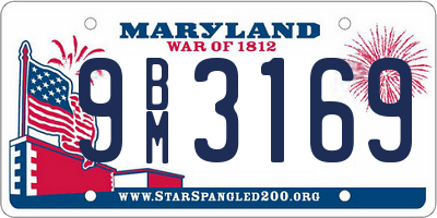 MD license plate 9BM3169