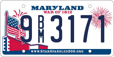 MD license plate 9BM3171