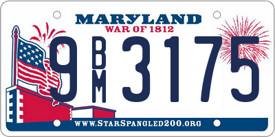 MD license plate 9BM3175