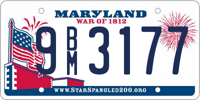 MD license plate 9BM3177