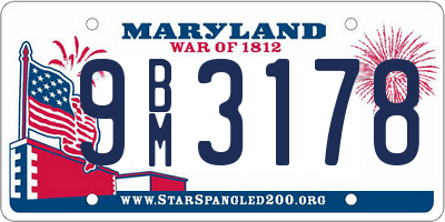 MD license plate 9BM3178