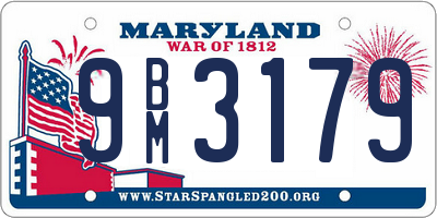 MD license plate 9BM3179