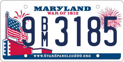 MD license plate 9BM3185