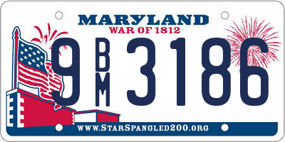 MD license plate 9BM3186