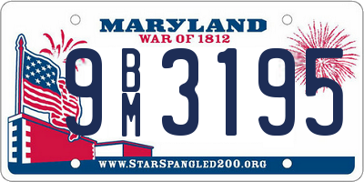 MD license plate 9BM3195