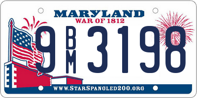 MD license plate 9BM3198