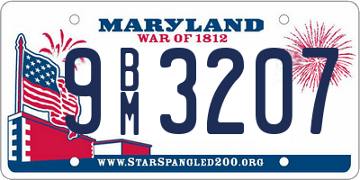 MD license plate 9BM3207