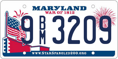 MD license plate 9BM3209