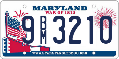 MD license plate 9BM3210