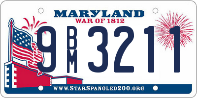 MD license plate 9BM3211