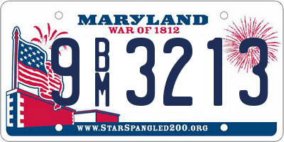 MD license plate 9BM3213