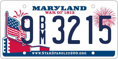 MD license plate 9BM3215