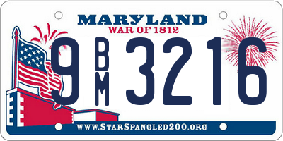 MD license plate 9BM3216