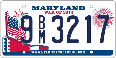 MD license plate 9BM3217