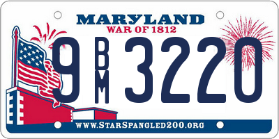 MD license plate 9BM3220