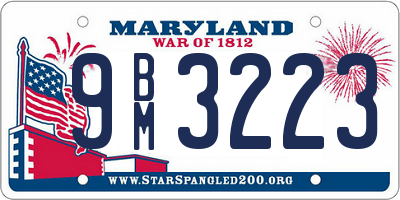 MD license plate 9BM3223