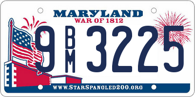 MD license plate 9BM3225