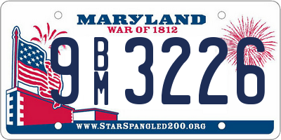 MD license plate 9BM3226