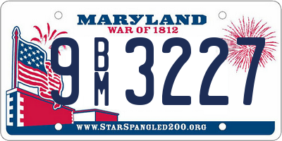 MD license plate 9BM3227