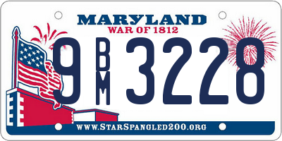 MD license plate 9BM3228