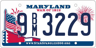 MD license plate 9BM3229