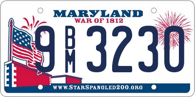 MD license plate 9BM3230