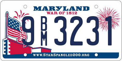 MD license plate 9BM3231