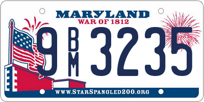 MD license plate 9BM3235