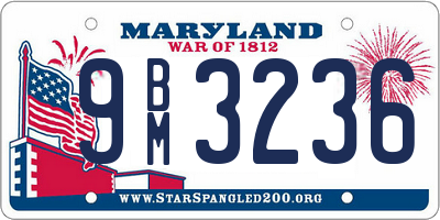 MD license plate 9BM3236