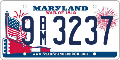 MD license plate 9BM3237