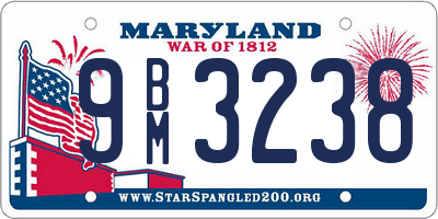 MD license plate 9BM3238