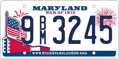 MD license plate 9BM3245