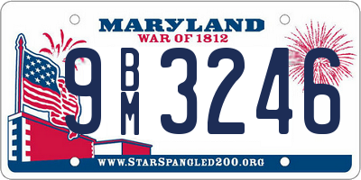 MD license plate 9BM3246