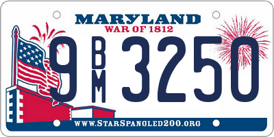 MD license plate 9BM3250