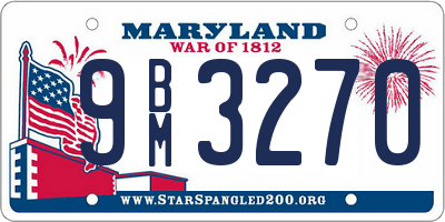 MD license plate 9BM3270