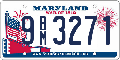 MD license plate 9BM3271