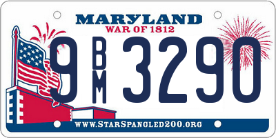 MD license plate 9BM3290