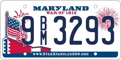 MD license plate 9BM3293