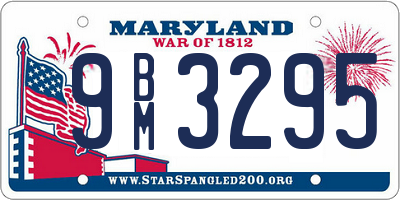 MD license plate 9BM3295